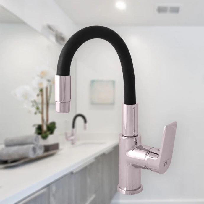 CO119.5/15 COLORADO - смеситель кухонный, (гибкий излив Черный), ХРОМ - 5