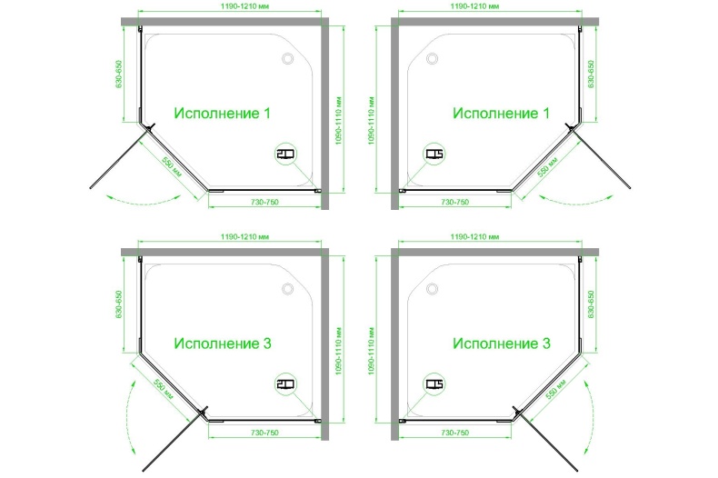 Душевой уголок Royal Bath TR 110х120 профиль белый стекло матовое RB1211TR-C - 3