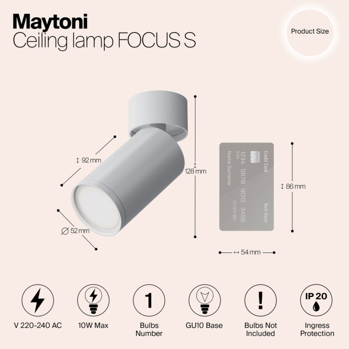 Потолочный светильник Maytoni Focus S C050CL-U-1W - 1