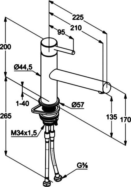 Смеситель Kludi Steel для кухонной мойки 44850F860 - 1