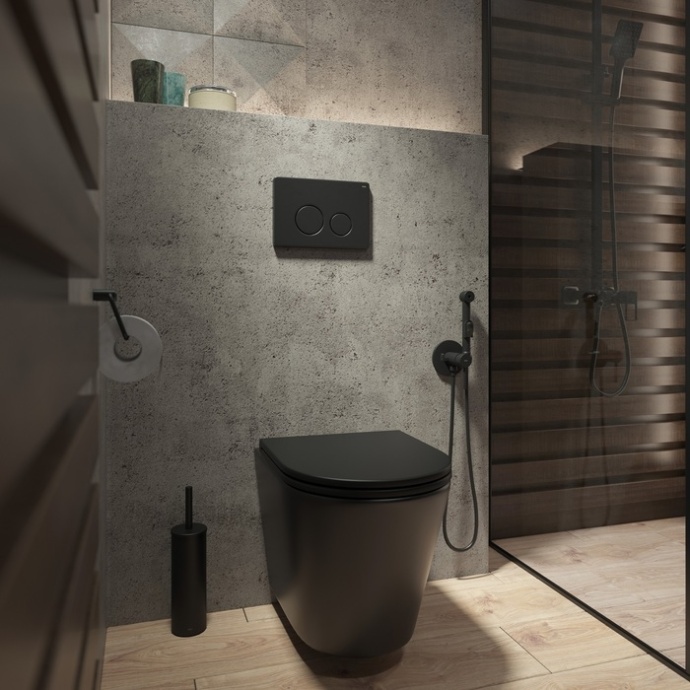 Клавиша смыва, универсальная, чёрная UNS01MBi77 - 2