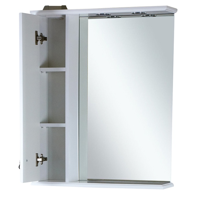 Лувр - 60 Зеркало со шкафчиком, лев., белое П-Лвр03060-012Л - 2