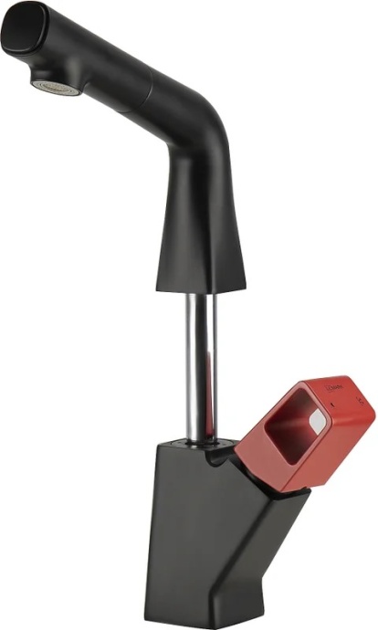 Смеситель Lemark Soul LM6008BR для умывальника/кухни с вытяжным изливом, черный-красный - 4