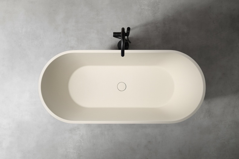 Ванна из искусственного камня Abber Frankfurt 170х75 светло - бежевый матовый AM9941MBE - 4