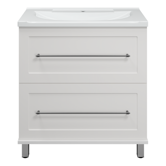 Тумба под раковину напольная Misty Марта 80 белая глянцевая П-Мрт07080-011Пр - 0