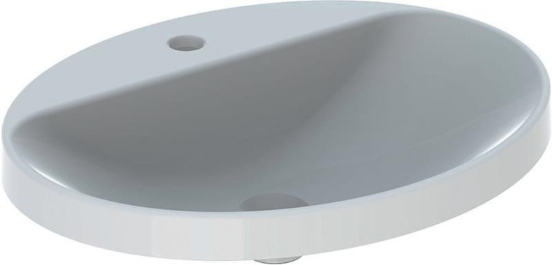 500.726.01.2 Geberit VariForm Раковина встраиваемая в столешницу овальной формы, 60х48 см, с отв. под смеситель, без отв. перелива - 0