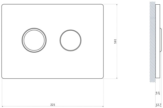 Кнопка смыва Cersanit Accento Circle 63839 черная матовая - 2