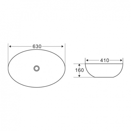Раковина накладная BelBagno 63 белый  BB1104 - 2
