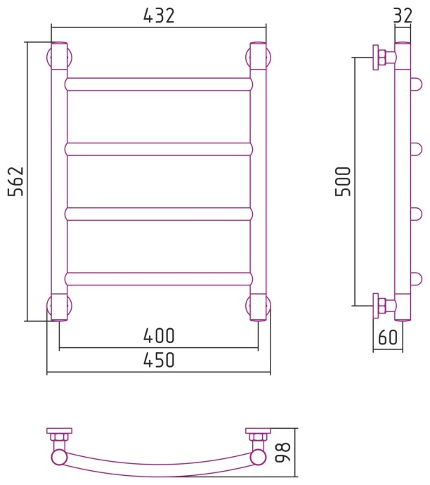 Полотенцесушитель водяной ДР 