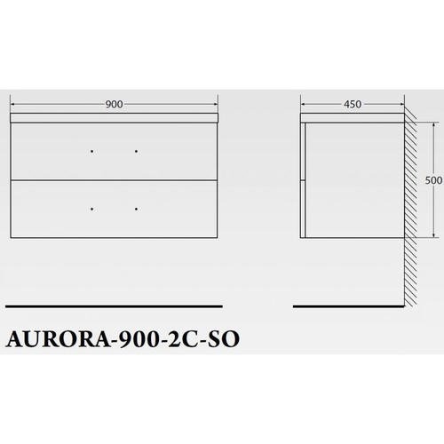 Тумба с раковиной Belbagno Aurora 90 белый - 7