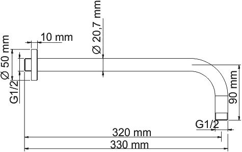 Кронштейн для верхнего душа Wasserkraft A097 - 1