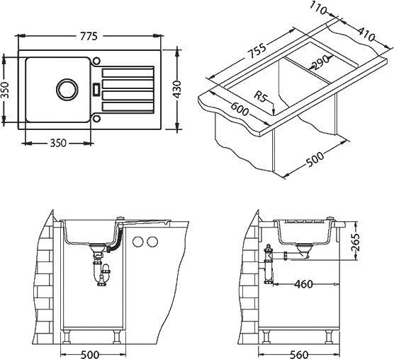 Мойка кухонная Alveus Niagara Granital 30 beige 1076857 - 2