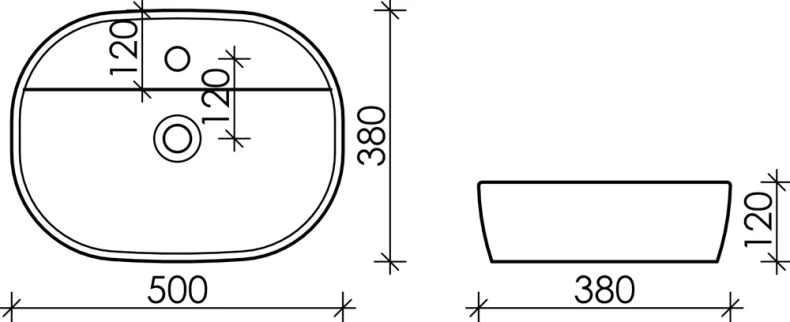 Раковина накладная Ceramica Nova Element 50х38 белая CN6036 - 4