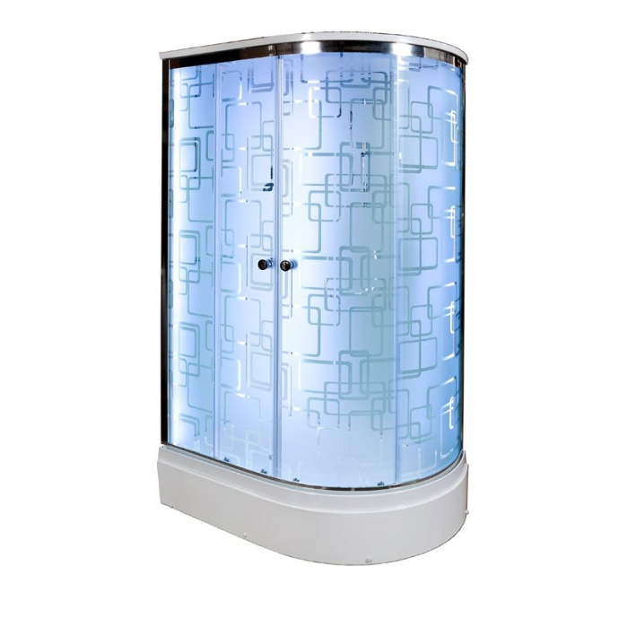 Душевая кабина Deto ЕМ 120х80 с гидромассажем, хром  EM2712LLED+GM - 0