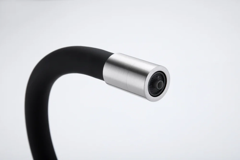 Смеситель для кухни Paulmark Salix с гибким изливом сталь - черный матовый Sa213419-NI - 9