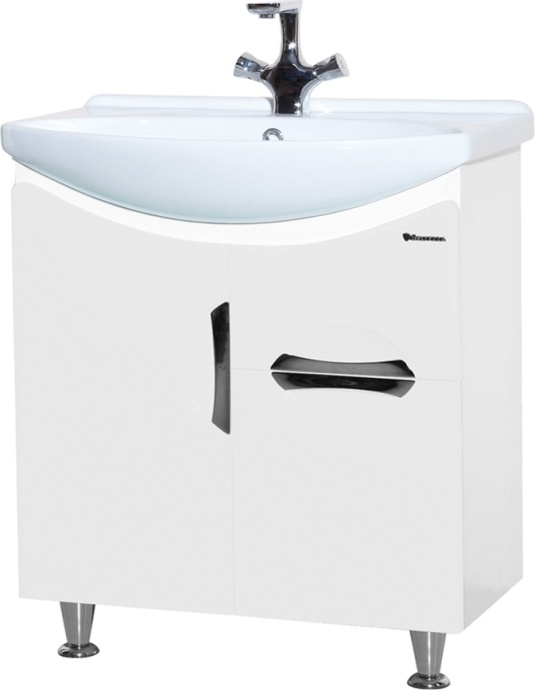 Тумба с раковиной Bellezza Лагуна 65 с ящиком, белая - 0