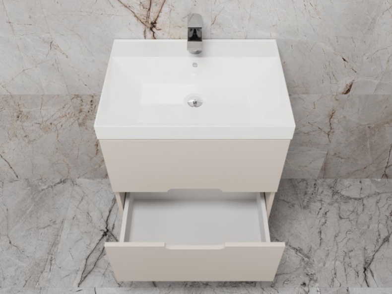 Тумба под раковину Style Line Матис 60 подвесная бежевый ЛС-00002310 - 4