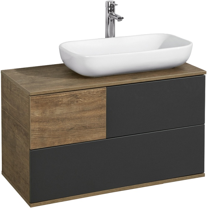 Тумба под раковину Aquaton Терра 105 светлое дерево-серый 1A246901TEKA0 - 0