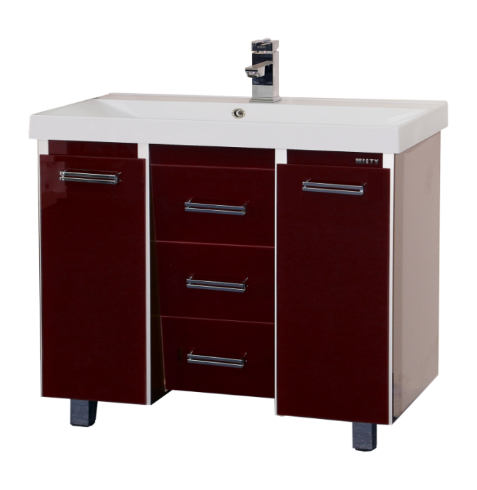 Джулия QVATRO -120 Тумба с 3 ящ. конус бордо Л-Джк01120-1010Ко3 - 0