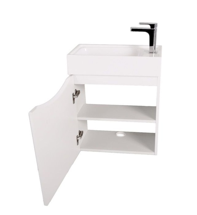 LIBERTY База под раковину подвесная с одной распашной дверцей, Bianco Lucido, 400x220x500, Liberty-400-1D-SO-BL-L - 3