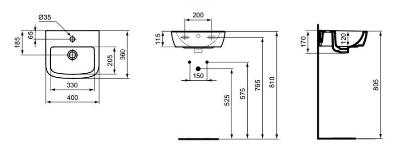 Подвесная раковина Ideal Standard Tempo  T056701 - 1