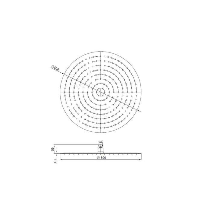 Верхний душ RGW SP-81-40-B Круглый/Черный Ø 40 21148140-04 - 4