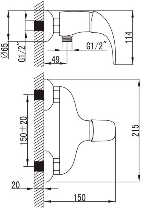 Смеситель для душа, Leaf, IDDIS, LEASB00I03WA - 3