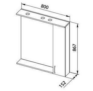 Зеркало-шкаф Aquanet Донна 80 светлый дуб 00168930 - 7