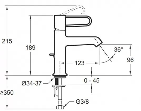 Смеситель для раковины Jacob Delafon Odeon Rive Gauche белый - золото E21029-GLD-00 - 1