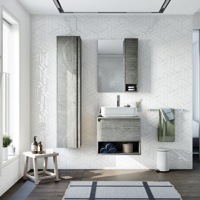 Тумба с раковиной STWORKI Карлстад 60 дуб рошелье, монте тиберио 425060 - 1