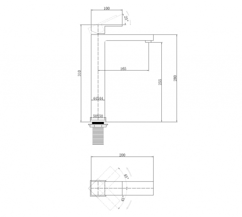 Смеситель для раковин Abber Daheim  AF8211B - 3