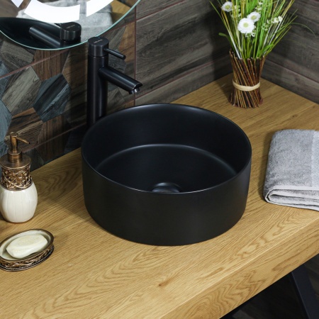 Накладная раковина Misty MELANA 38 черная матовая MLN-320357MB - 1