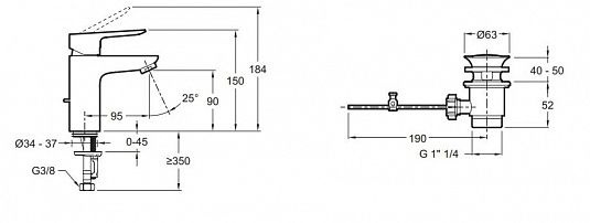 Смеситель Jacob Delafon Oscar E29842-CP для раковины - 2