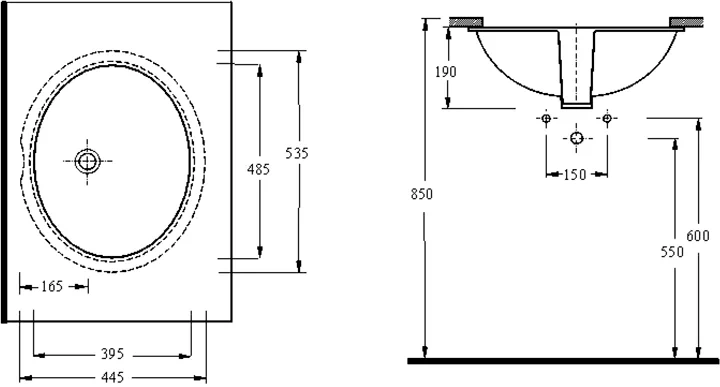 Раковина встраиваемая beWash Balaton 53.5 белый 91531001 - 1