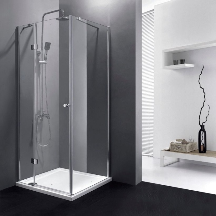 Душевой уголок Cezares Verona 100х100 хром стекло рифленое VERONA-W-A-1-100-P-Cr-L - 0