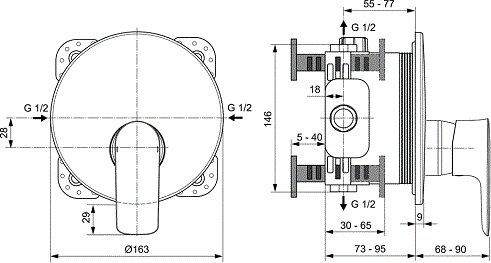 Смеситель для душа Ideal Standard Connect Air хром A7034AA - 1