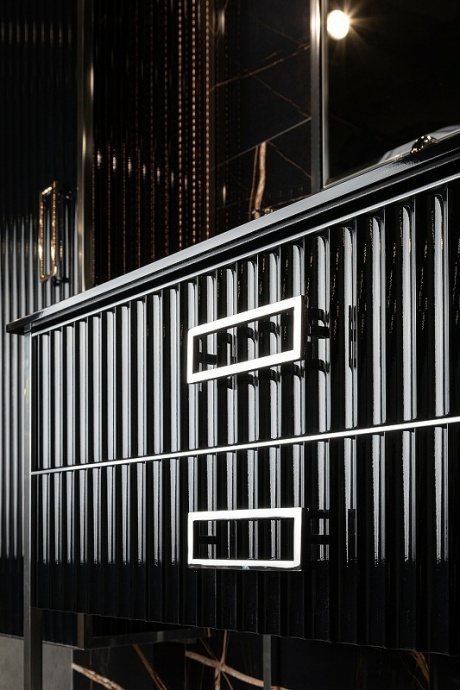 Тумба под раковину моноблок Boheme Armadi Art Monaco 80 черный глянец - хром 866-080-BCR - 5