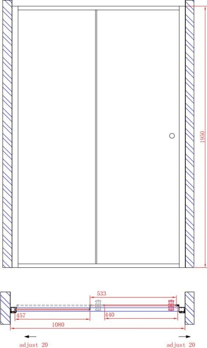 Душевая дверь в нишу Cezares Anima W BF1 110 C Cr ANIMA-W-BF-1-110-C-Cr - 3