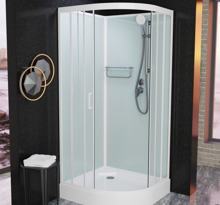 Душевая кабина Frank F408 White б/к  Без крыши низкий поддон 4080808 - 1