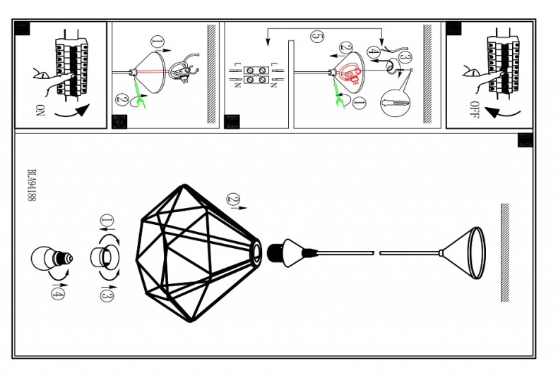 Подвесной светильник Eglo ПРОМО Tarbes 94194 - 2