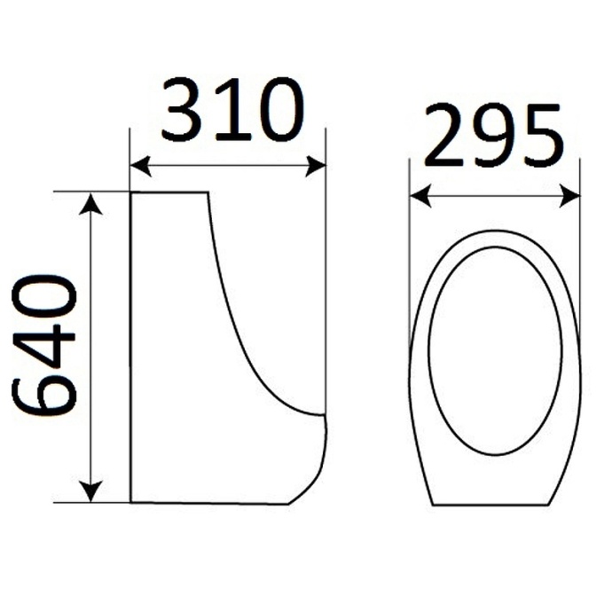 Писсуар подвесной Ceramalux белый  Х541P - 4