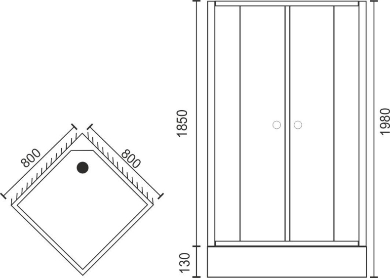 Душевой уголок Royal Bath HP 80х80 с поддоном профиль белый стекло прозрачное RB80HP-T - 6