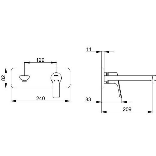 Смеситель E.C.A. Luna для раковины, хром 102167606EX-K - 1