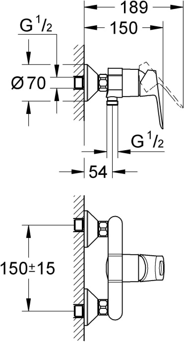 Смеситель Grohe BauLoop 23340000 для душа - 1