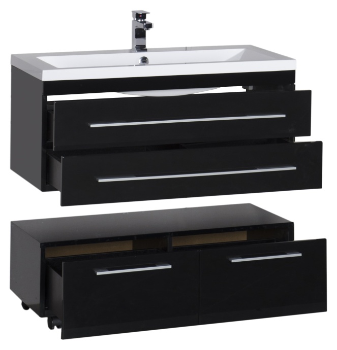 Тумба Aquanet Нота 100 подкатная, черная 170734 - 7