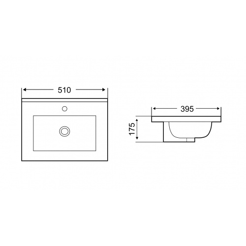 Раковина встраиваемая Weltwasser WW DEILBACH 7517- 50 51.5 белый  10000005582 - 1