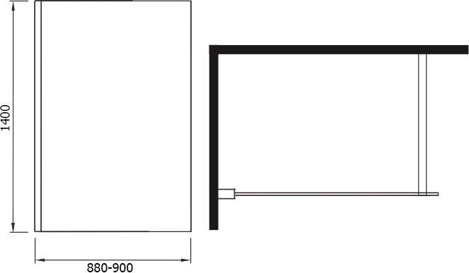 Шторка на ванну Weltwasser WW100 100G1-90х150 хром  10000001227 - 1
