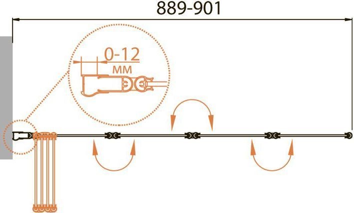 Шторка на ванну Cezares Relax V-4-90/140-P-Bi-L стекло punto RELAX-V-4-90/140-P-Bi-L - 2