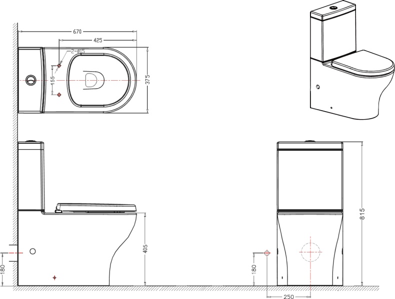 Чаша для унитаза-компакта Bravat Rael CX01016UW-PA с микролифтом CX01016UW-PA-RUS - 1