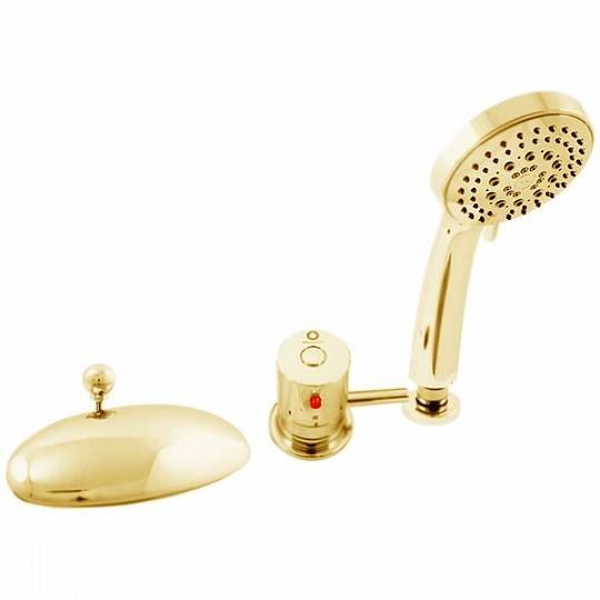 Смеситель на борт ванны термостатический Rav Slezak Dunaj золото DT270.5SZ - 0